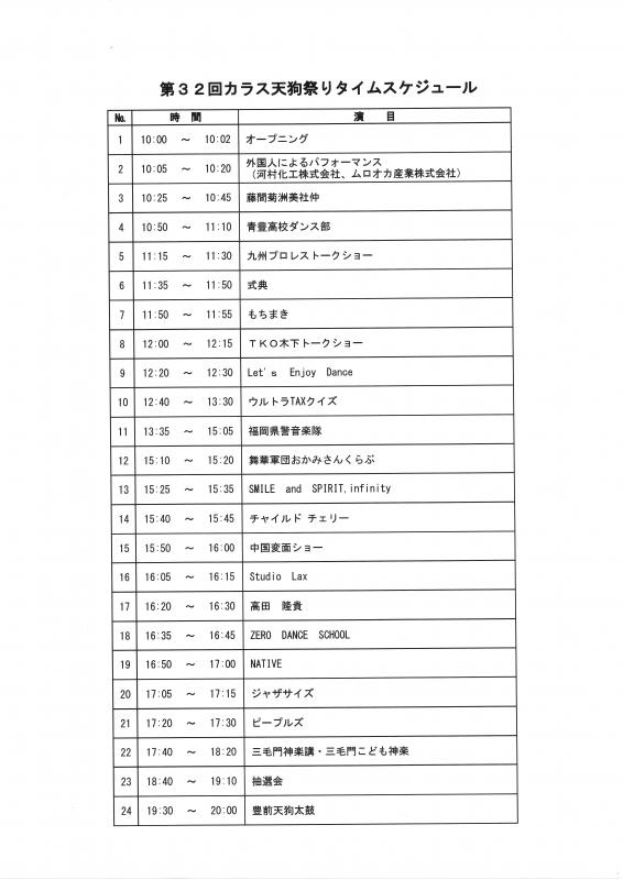 タイムスケージュール